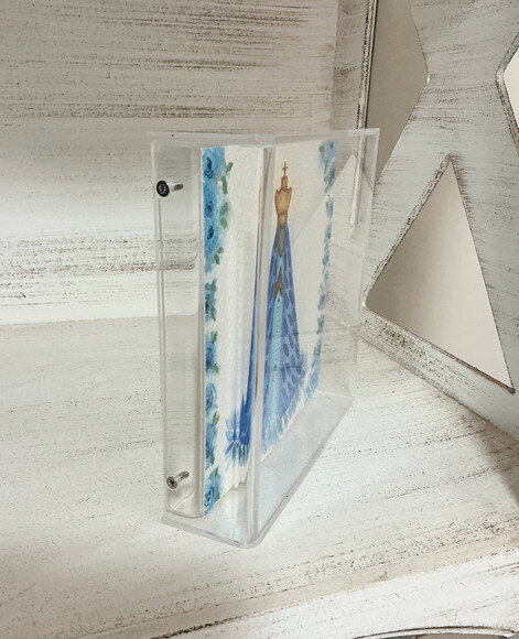 Aquarela Nossa Senhora Original na Moldura Acrílica 15x15cm