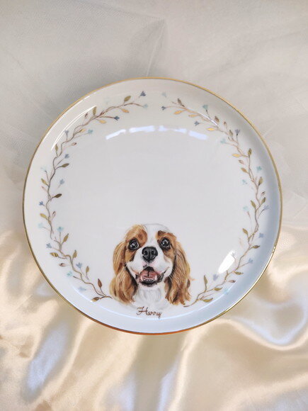 Boleira em Porcelana 20cm com 1 Pet Pintado a Mão