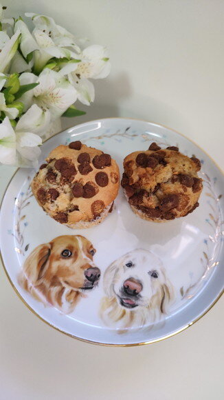 Boleira em Porcelana 20cm com 2 Pets Pintados a Mão