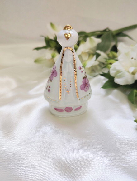 Nossa Senhora Mini em Porcelana Cerejeiras Rosa
