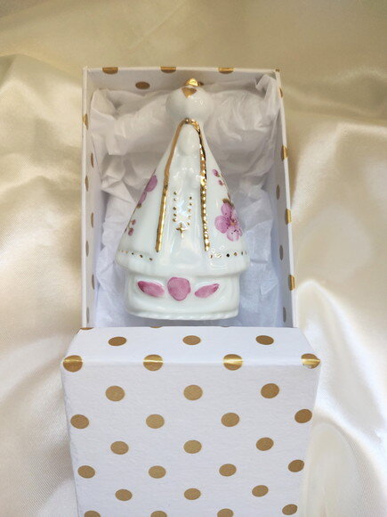 Nossa Senhora Mini em Porcelana Cerejeiras Rosa
