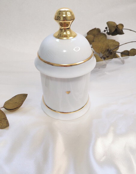 Urna para Cinzas do Pet em Porcelana 18cm com Pintura a Mão