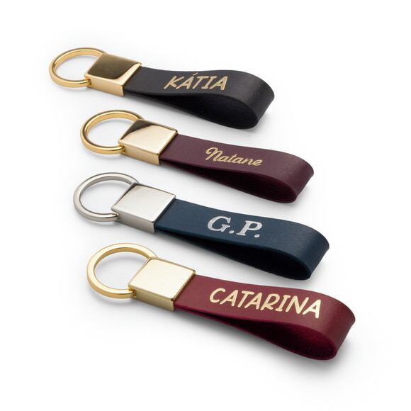 Chaveiro Personalizado em Couro Sintético com Nome-presente