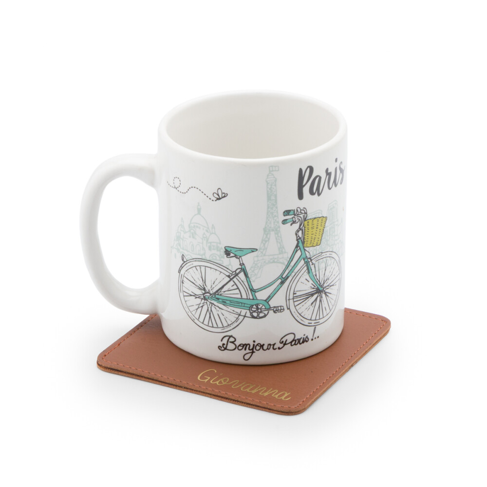 Porta Copo Elegance Quadrado em Couro Sintético Personalizado |