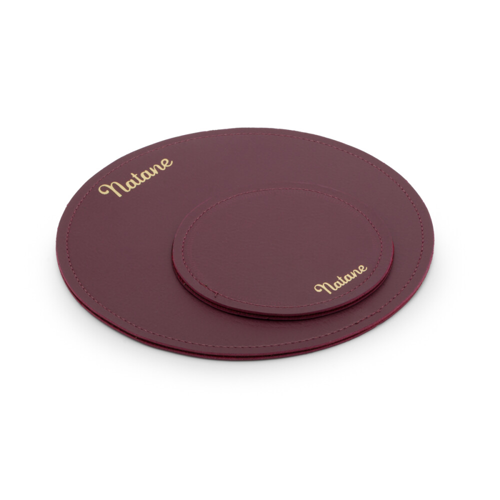 Kit Elegance Office Redondo em Couro Sintético Personalizado | N