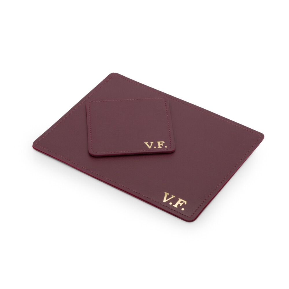 Kit Elegance Office Quadrado em Couro Sintético Personalizado | 