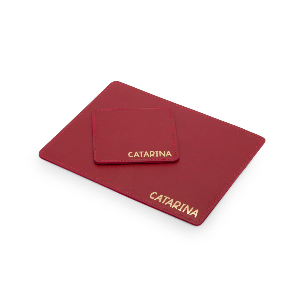 Kit Elegance Office Quadrado em Couro Sintético Personalizado | 