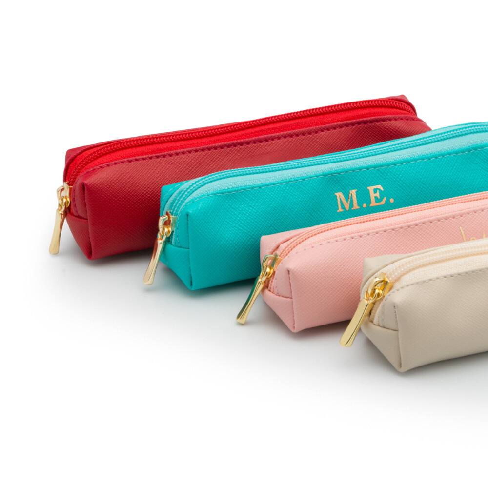 Estojo Slim Palito em Couro Sintético Personalizado | Nome - Ini