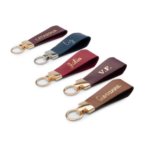 Kit 10 Chaveiros Personalizados Nome-logo - Couro Premium
