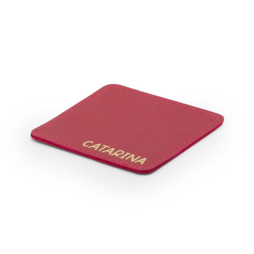 Porta Copo Elegance Quadrado em Couro Sintético Personalizado |