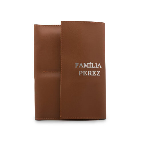 Porta Documentos de Viagens Família Personalizado em Couro Sintético | Passaporte - Cartões - Passagens | Nome - Inicial - Logos