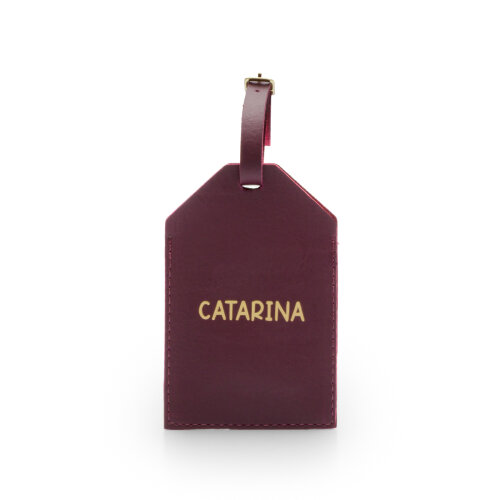 Tag de Mala Destino em Couro Sintético Personalizado | Nome - Logo - Iniciais