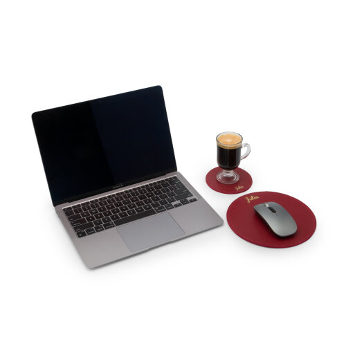 Kit Elegance Office Redondo em Couro Sintético Personalizado | N