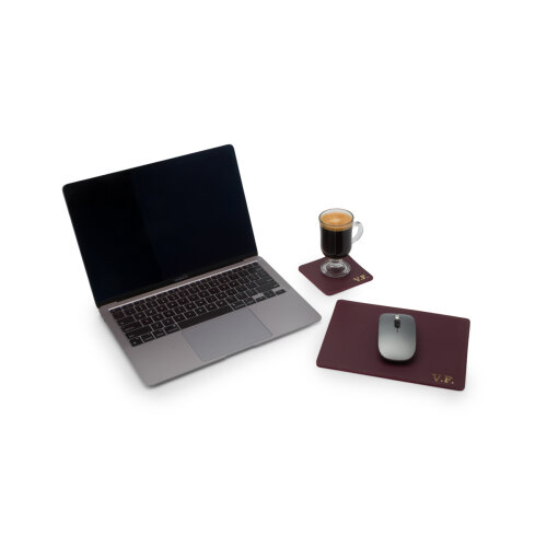 Kit Elegance Office Quadrado em Couro Sintético Personalizado | 