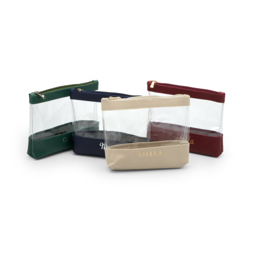 Necessaire Organizadora Cristal Média em Couro Sintético Person