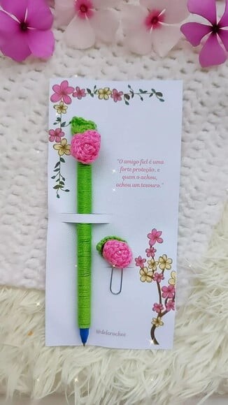 Caneta Personalizada Lembrancinha Crochê
