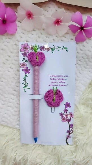 Caneta Personalizada Lembrancinha Crochê