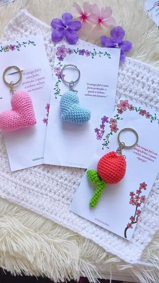 Chaveiro de Crochê Lembrancinha Modelos Diversos