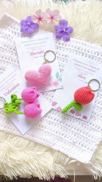 Chaveiro de Crochê Lembrancinha Modelos Diversos