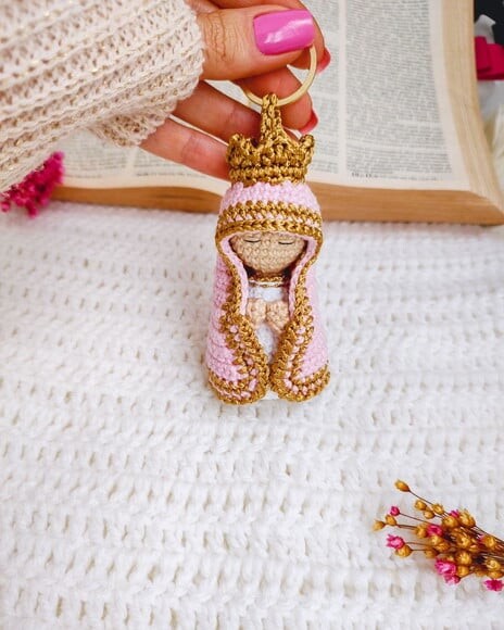 Chaveiro Nossa Senhora Aparecida Rosa