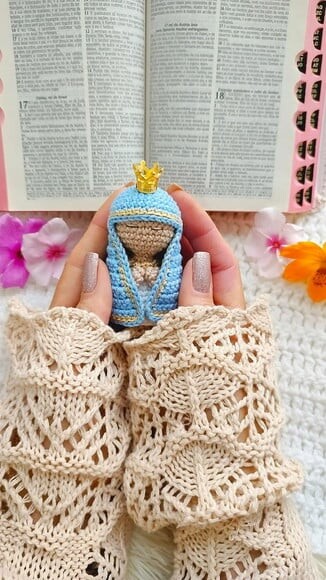 Chaveiro Nossa Senhora mãezinha do céu  de Croche artesanal