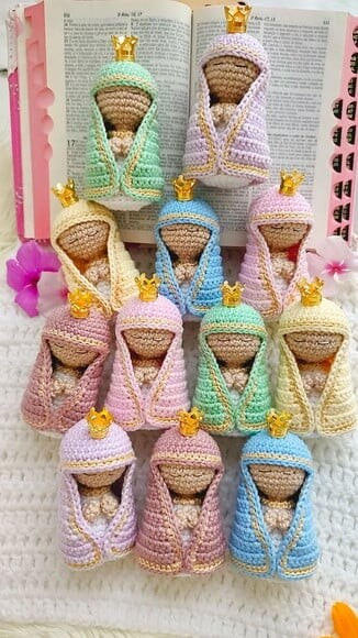 Chaveiro Nossa Senhora mãezinha do céu  de Croche artesanal