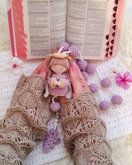 Terço em Amigurumi Anjo da Guarda