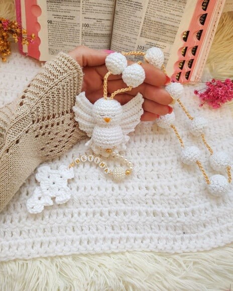 Terço em Amigurumi Divino Espírito Santo