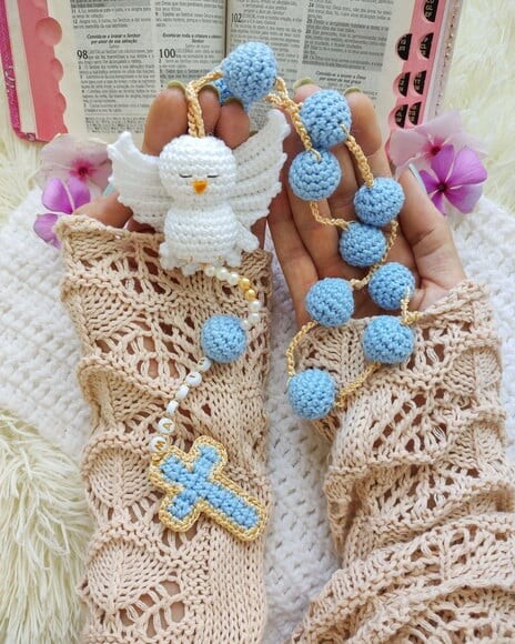 Terço em Amigurumi Divino Espírito Santo