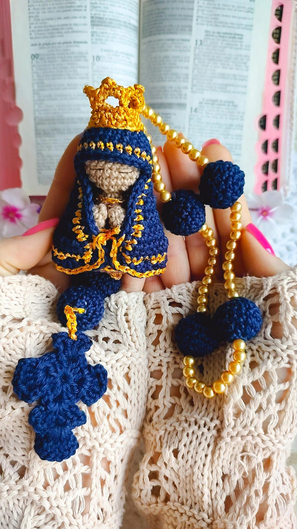 Terço em Amigurumi Nossa Senhora Aparecida