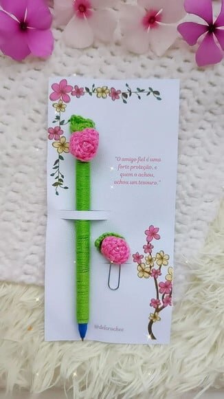 Caneta Personalizada Lembrancinha Crochê