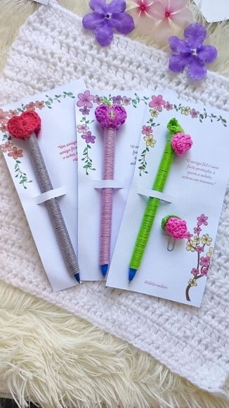 Caneta Personalizada Lembrancinha Crochê
