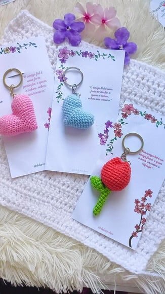 Chaveiro de Crochê Lembrancinha Modelos Diversos
