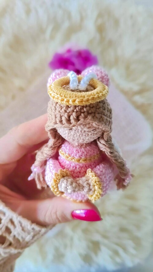 Terço em Amigurumi Anjo da Guarda crochê artesanal