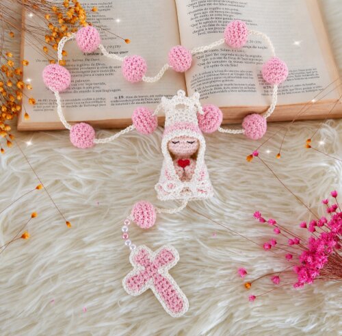 Terço Em Amigurumi Nossa Senhora De Fatima