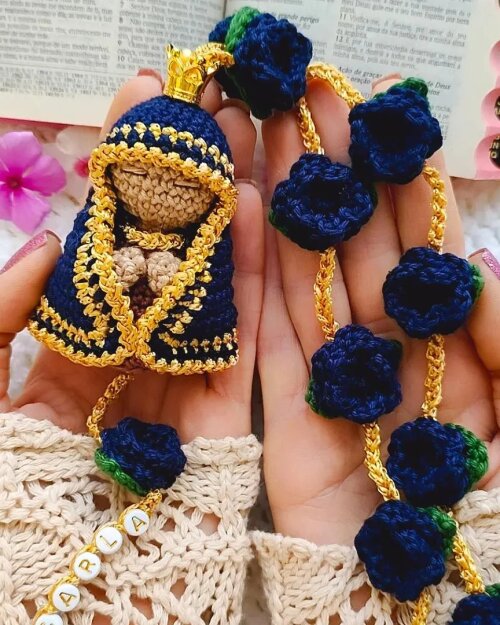 Terço em Amigurumi Nossa Senhora Aparecida