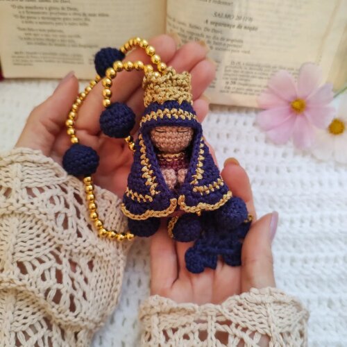 Terço em Amigurumi Nossa Senhora Aparecida