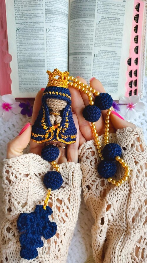 Terço em Amigurumi Nossa Senhora Aparecida