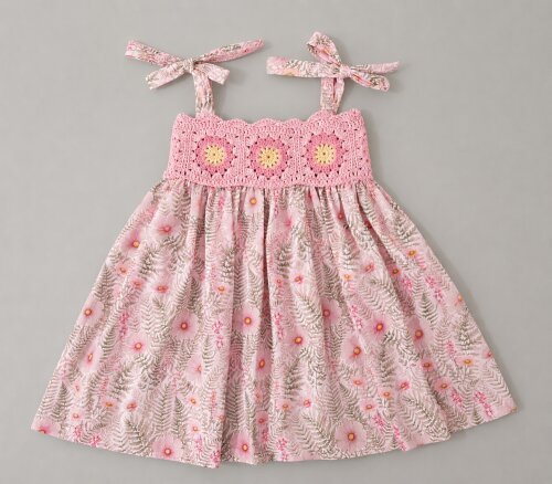 Vestido de crochê para bebê até 2 anos