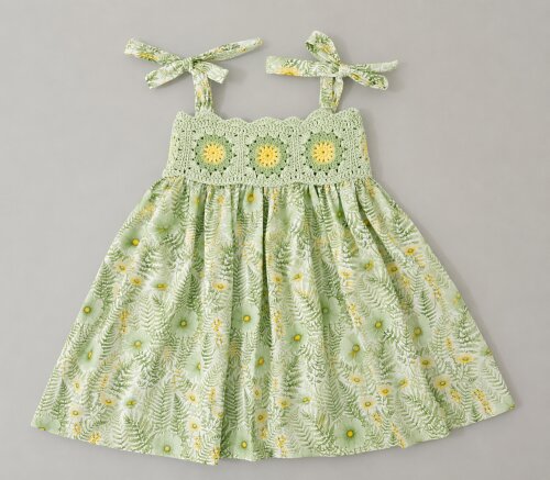 Vestido de crochê para bebê até 2 anos
