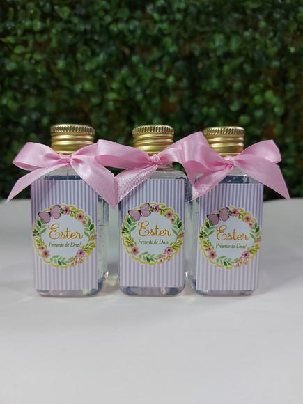 álcool em gel 40ml tampa rosca/ Lembrança nascimento jardim