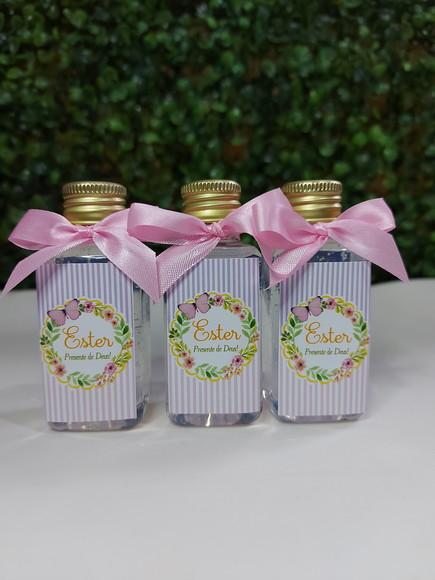 álcool em gel 40ml tampa rosca/ Lembrança nascimento jardim
