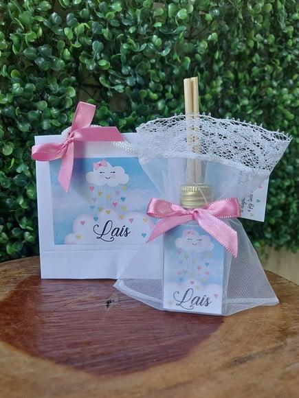 Aromatizador 30 ml + Sacolinha/ Chá de Bebê Chuva de Amor