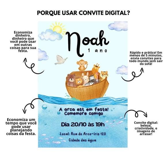 Convite Digital Aniversário-arca- a Mesma Arte do Anúncio