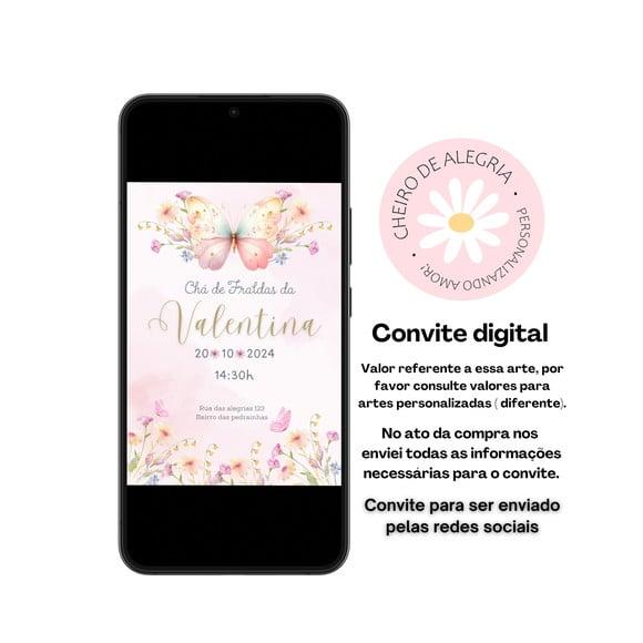 Convite Digital Chá de Bebê - Jardim-a Mesma Arte do Anúncio