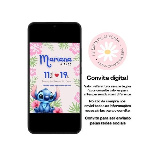 Convite Digital Aniversário-stitch. a Mesma Arte do Anúncio