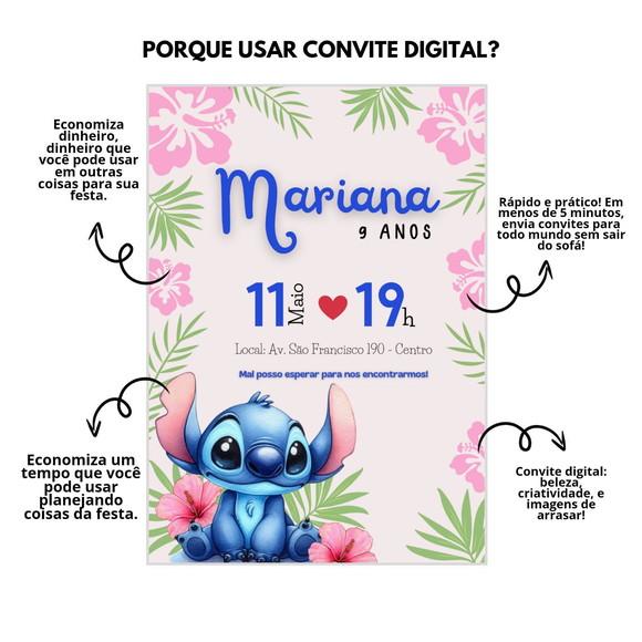 Convite Digital Aniversário-stitch. a Mesma Arte do Anúncio