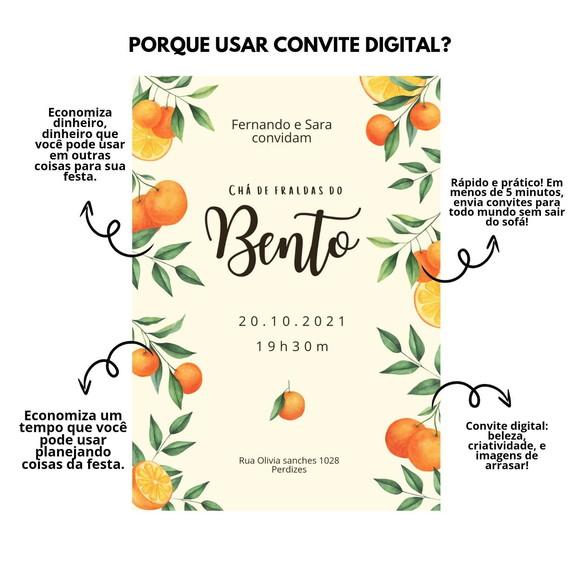Convite Digital Chá de Bebê-laranja. a Mesma Arte do Anúncio