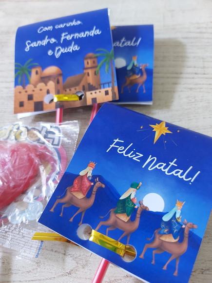 Kit 15 Pirulitos Personalizados Lembrancinha Natal