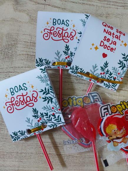 Kit 15 Pirulitos - Lembrancinha Personalizada Natal